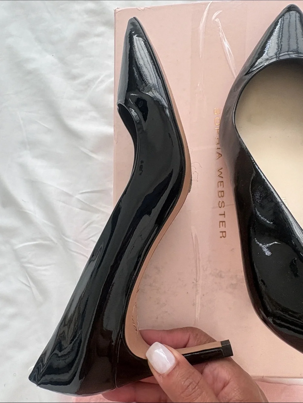 Sophia Webster Black Patent Pointed Toe Flats